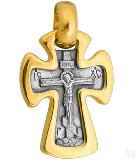 Крест нательный "Северный", серебро 925° с позолотой