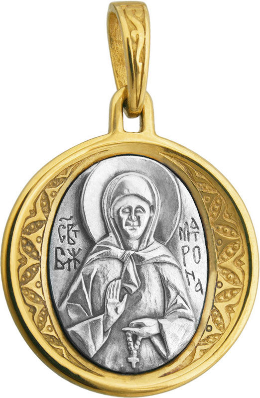 Образ «Матрона», серебро 925 позол.