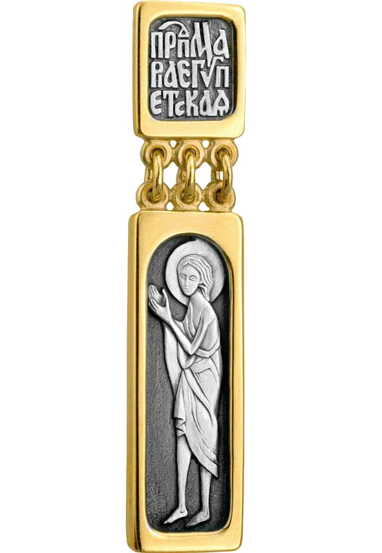 Образ «Св. Мария Египетская», серебро 925° с позолотой
