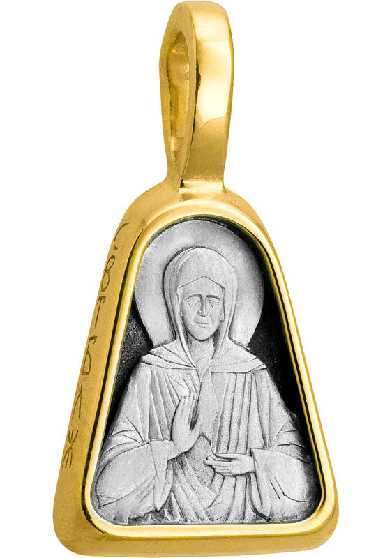 Образ «Св. Матрона» серебро 925 позолотой