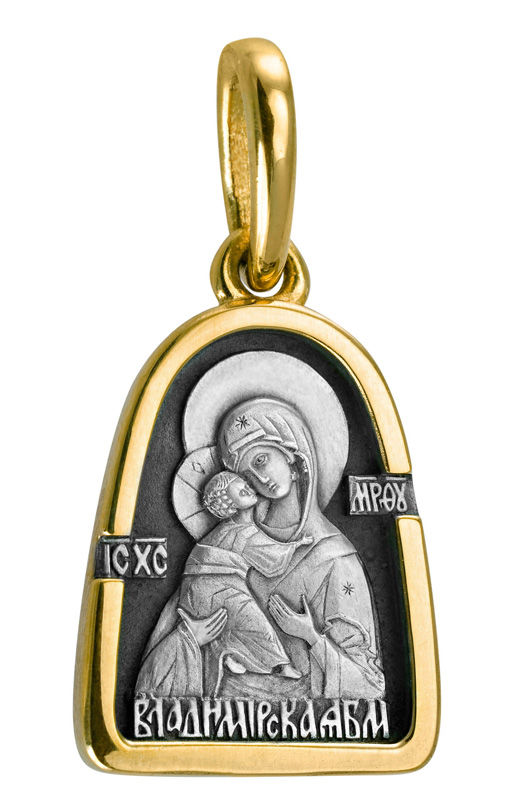 Образ Божией Матери «Владимирская» серебро 925 позолотой