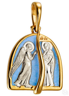 Образ «Благовещение», серебро 925 с позолотой, эмаль