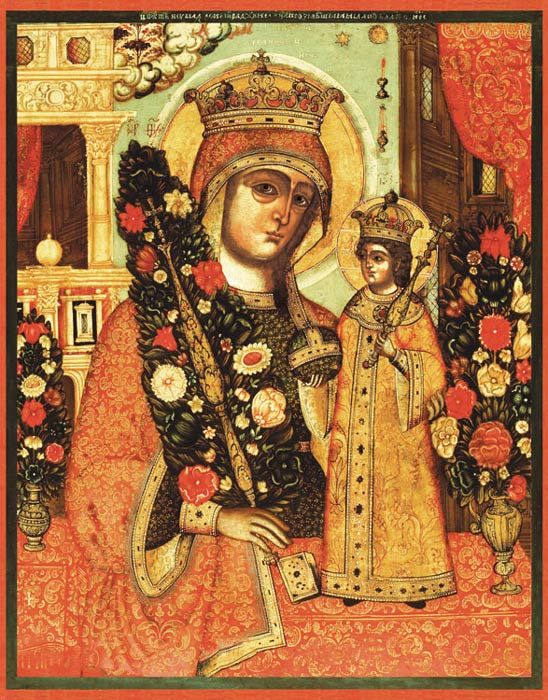 Икона Божией Матери "Неувядаемый цвет", 17 век