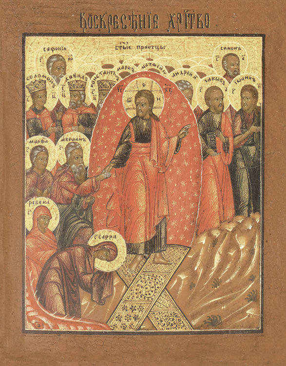 Икона Воскресение Христово, 19 век. Размер: 21х16,5