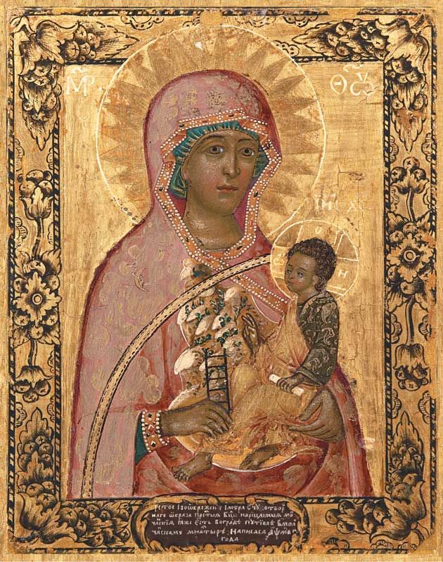 Икона Божией Матери "Молченская". Размер 12.5 × 10 cм