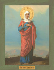 Икона Святая Татьяна Римская. Размер 12.5 × 10 cм