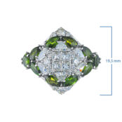 Кольцо из белого золота с бриллиантами и хромдиопсидами э4036кц07240389 7000002908673 фото 3
