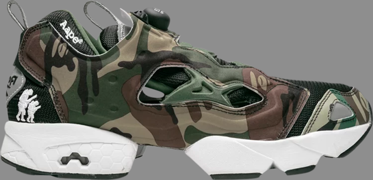 Кроссовки aape x pump fury 'camo black white' Reebok, зеленый V53879 | green фото 1