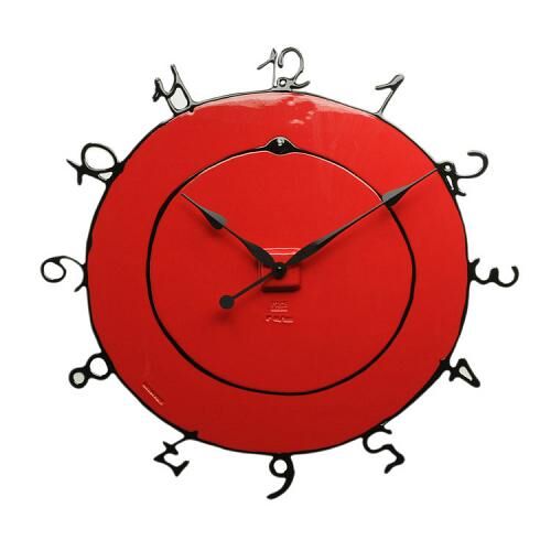 Часы настенные Round The Clock красные 42 см Fish design (Corsi design) FISH-FDH-7052-L-RB фото 1