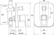 Смеситель для ванны или для душа Ravak 10° TD 061.00 X070068 фото 2