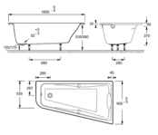 Акриловая ванна Jacob Delafon Odeon Up 160x90 L Energy+, с г/м E5EN2250RU-00 фото 2