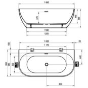 Ванна акриловая Ravak Freedom W 166x80 XC00100024 белая XC00100024 фото 5