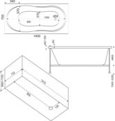 Акриловая ванна Bas Тесса без гидромассажа 140x70 В 00036 фото 3