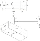 Акриловая ванна Bas Индика 170х80 без гидромассажа В 00013 фото 3