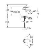 Смеситель для раковины Grohe Eurosmart Cosmopolitan 32824000 32824000 фото 2