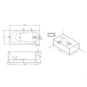 Ванна акриловая Am.Pm X-Joy W88A-150-070W-A 150х70 белая, пристенная W88A-150-070W-A фото 3