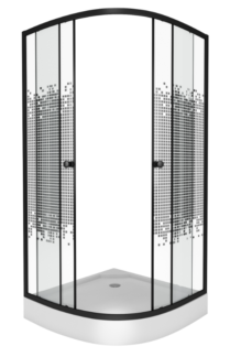 Душевой уголок Niagara Eco NG-007-14BLACK 90x90 стекло мозаика, профиль чер