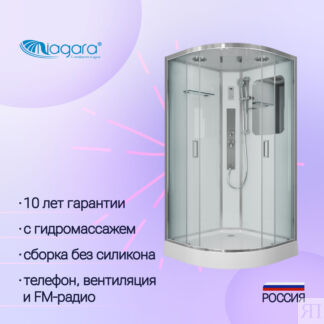 Душевая кабина Niagara Premium NG-6002-01G 100x100 поддон низкий, стекло пр