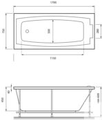 Акриловая ванна Relisan Kristina 170x75 Гл000008873 фото 3