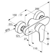 Смеситель для ванны или для душа Kludi Objekta 327640575 327640575 фото 2