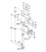 Смеситель для раковины Kludi Pure&Solid 342760575, для безнапоных водонагре 342760575 фото 2