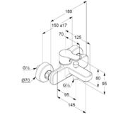 Смеситель для ванны или для душа Kludi Pure&Easy 376819165, автоматическое 376819165 фото 2