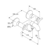 Смеситель для ванны и душа Kludi Nova Forte 205400539
 Deco 205400539 фото 3