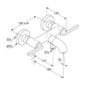 Смеситель для ванны и душа Kludi Nova Forte 205400515
 Puristic 205400515 фото 4