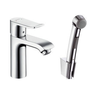 Смеситель с гигиеническим душем Hansgrohe Metris Push-Open 31285000 хром