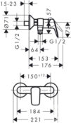 Смеситель для душа Hansgrohe Logis 71600000 хром 71600000 фото 2