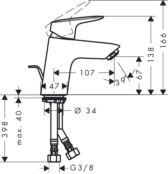 Смеситель для раковины Hansgrohe Logis 71070000 хром 71070000 фото 2