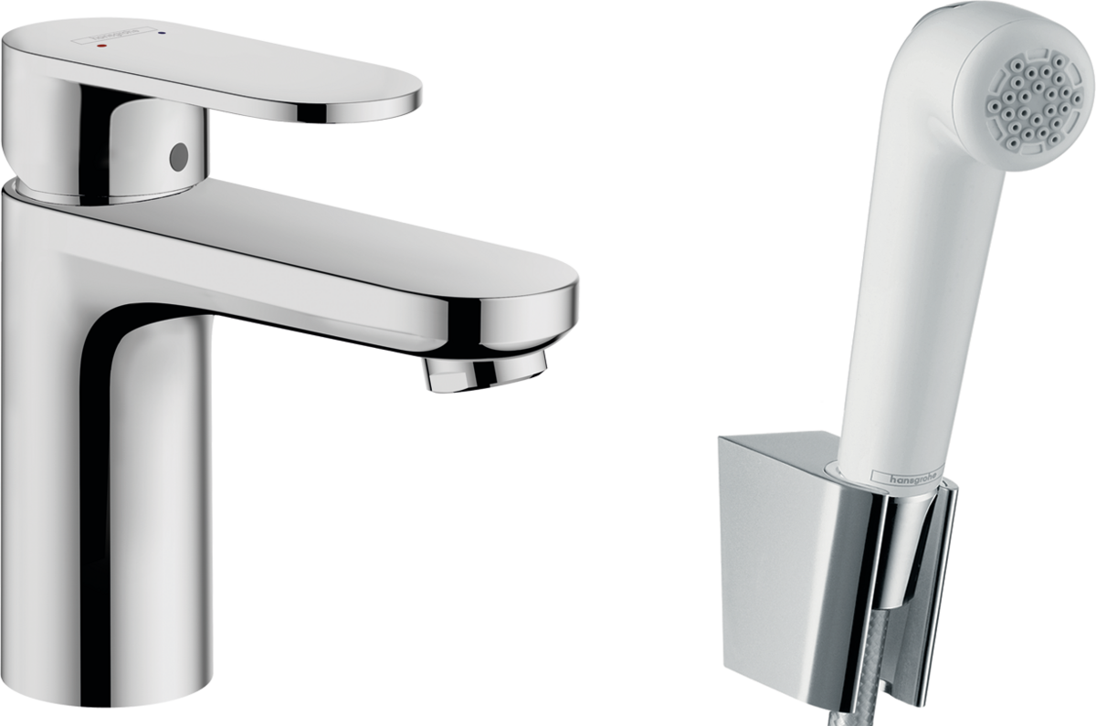 Смеситель для раковины Hansgrohe Vernis Blend 71215000 хром с гигиеническим 71215000 фото 1