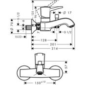 Смеситель для ванны и душа Hansgrohe Metropol Classic 31340090 31340090 фото 2