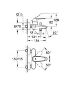 Смеситель для ванны или для душа Grohe Eurodisc Cosmopolitan 33390002 33390002 фото 2