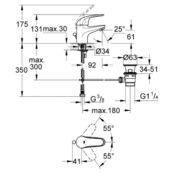 Смеситель для раковины Grohe Euroeco 23262000 23262000 фото 2