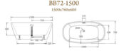 Акриловая ванна BelBagno BB72-1500 150x76 белая BB72-1500-W0 фото 2