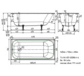 Ванна чугунная 160x75 Wotte Start 1600x750, белая Start 1600x750 фото 4