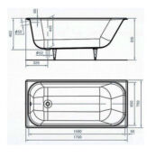 Ванна чугунная 170x75 Wotte Start 1700x750, белая Start 1700x750 фото 2