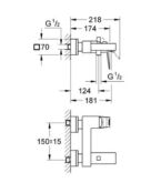 Смеситель для ванны или для душа Grohe Eurocube 23140000 23140000 фото 2