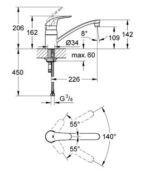 Смеситель для кухни Grohe Euroeco 32750000 32750000 фото 2