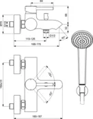 Смеситель для ванны или для душа Ideal Standard CERALINE BC270AA BC270AA фото 3