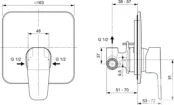 Смеситель для душа Ideal Standard CERAFINE MODEL D A7188AA скрытая часть в A7188AA фото 3