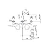 Смеситель для раковины Webert Ottocento 750101.015 OT750101015 фото 2