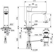 Смеситель для раковины Ideal Standard Connect Air A7012AA A7012AA фото 2