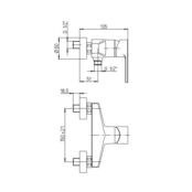 Смеситель для душа Paini Dax-DaxR 90CR5112SKM без душевой лейки, хром 90CR5112SKM фото 3