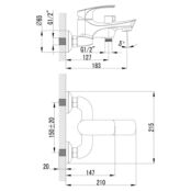 Смеситель для ванны или для душа Lemark Rlus Shape LM1712C хром LM1712C фото 2