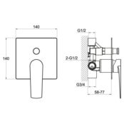 Смеситель для душа BelBagno Carin CAR-BASM-CRM CAR-BASM-CRM фото 2