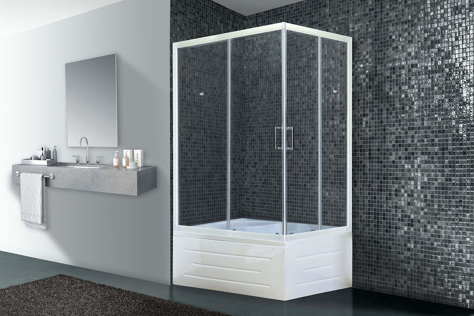 Душевой уголок Royal Bath RB 8100BP-Т L 100x80 прозрачный RB8100BP-T-L фото 1