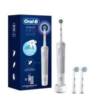 Набор Oral-B/Орал-би: Щетка зубная электрическая белая с зарядкой 3757 Vita