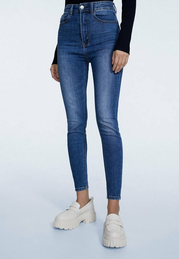 Джинсы Skinny Fit Stradivarius, синий STH21N0GM-K11 | blue denim фото 1